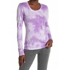 NWT Sundry Size 0 Lilac Tie Dye Scoop Neck Cotton Modal Long Sleeve Top MSRP $84
